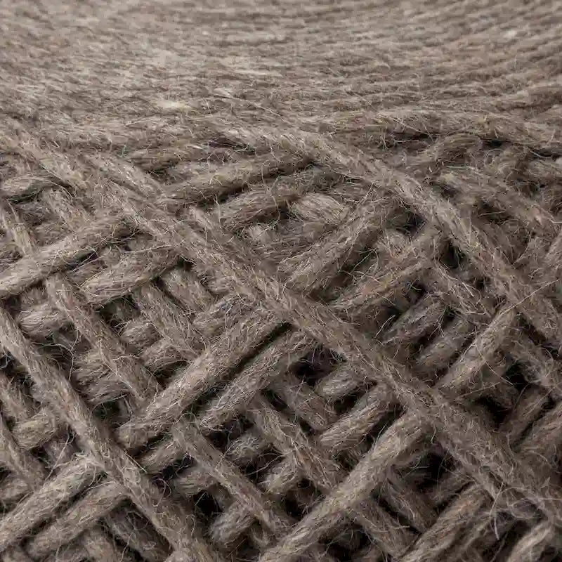 Pouf cylindrique en laine tissée à la main beige / gris / marron pour 1 personne