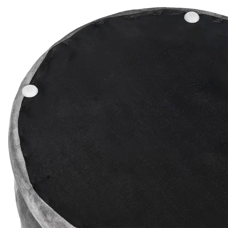 Repose-pieds rond capitonné en velours noir/violet/bleu-vert/gris pour 1 personne