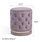 Repose-pieds rond capitonné en velours noir/violet/bleu-vert/gris pour 1 personne