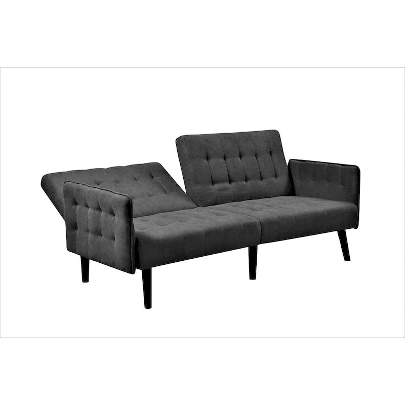 Canapé-lit convertible en lin pour 2 personnes - Gris / Bleu / Gris foncé / Beige