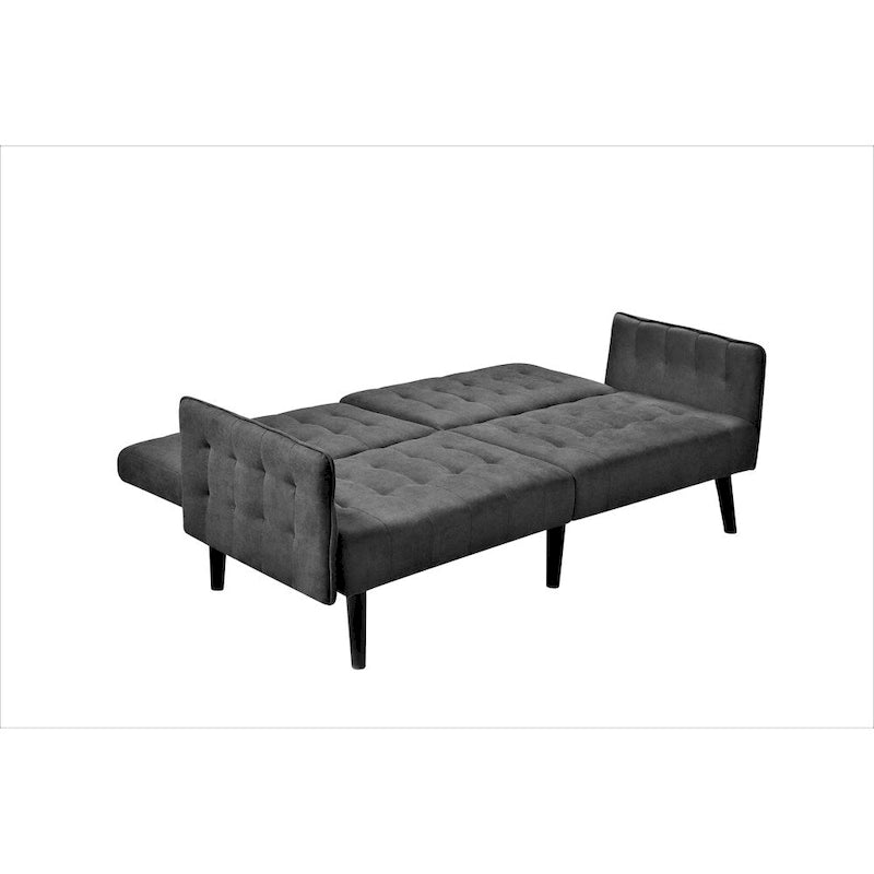 Canapé-lit convertible en lin pour 2 personnes - Gris / Bleu / Gris foncé / Beige