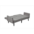 Canapé-lit convertible en lin pour 2 personnes - Gris / Bleu / Gris foncé / Beige