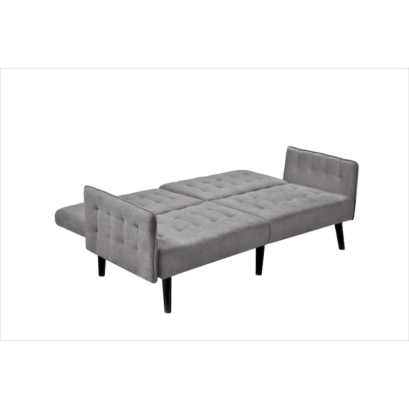 Canapé-lit convertible en lin pour 2 personnes - Gris / Bleu / Gris foncé / Beige