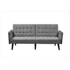 Canapé-lit convertible en lin pour 2 personnes - Gris / Bleu / Gris foncé / Beige
