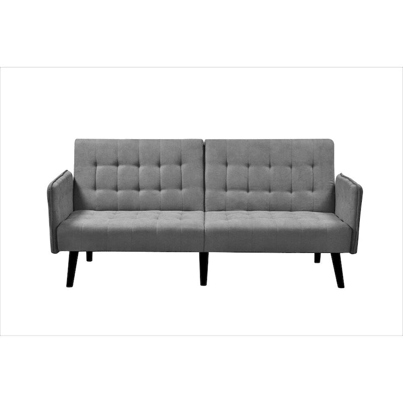 Canapé-lit convertible en lin pour 2 personnes - Gris / Bleu / Gris foncé / Beige