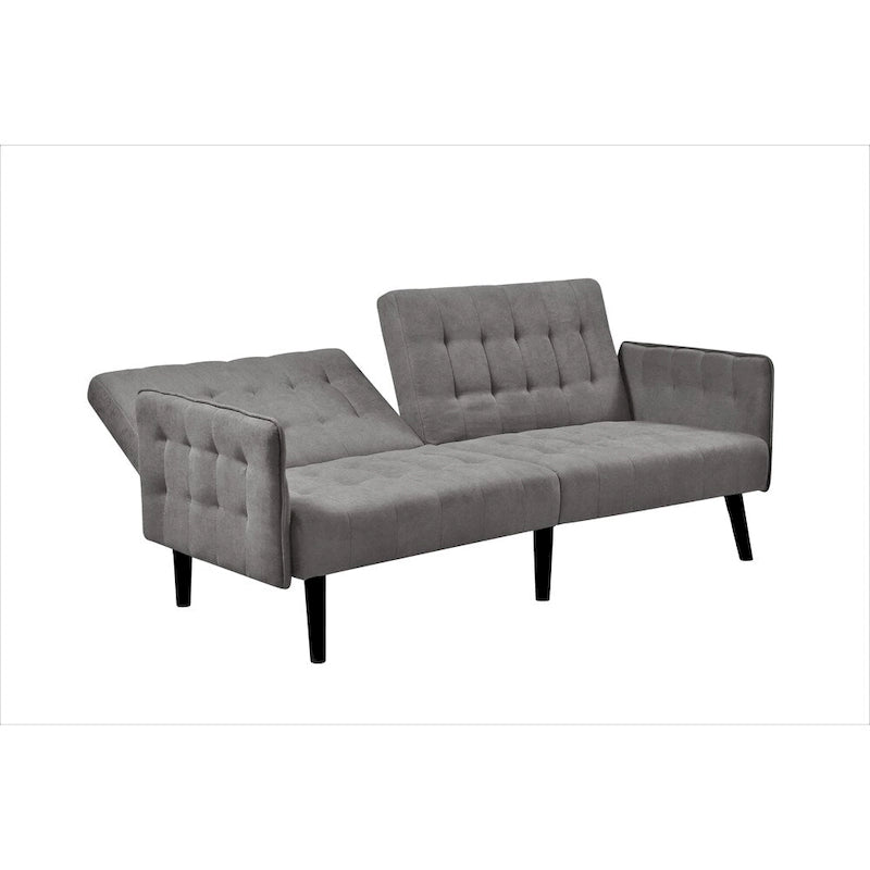 Canapé-lit convertible en lin pour 2 personnes - Gris / Bleu / Gris foncé / Beige