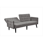 Canapé-lit convertible en lin pour 2 personnes - Gris / Bleu / Gris foncé / Beige