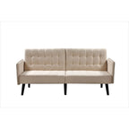 Canapé-lit convertible en lin pour 2 personnes - Gris / Bleu / Gris foncé / Beige