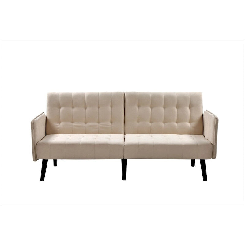 Canapé-lit convertible en lin pour 2 personnes - Gris / Bleu / Gris foncé / Beige
