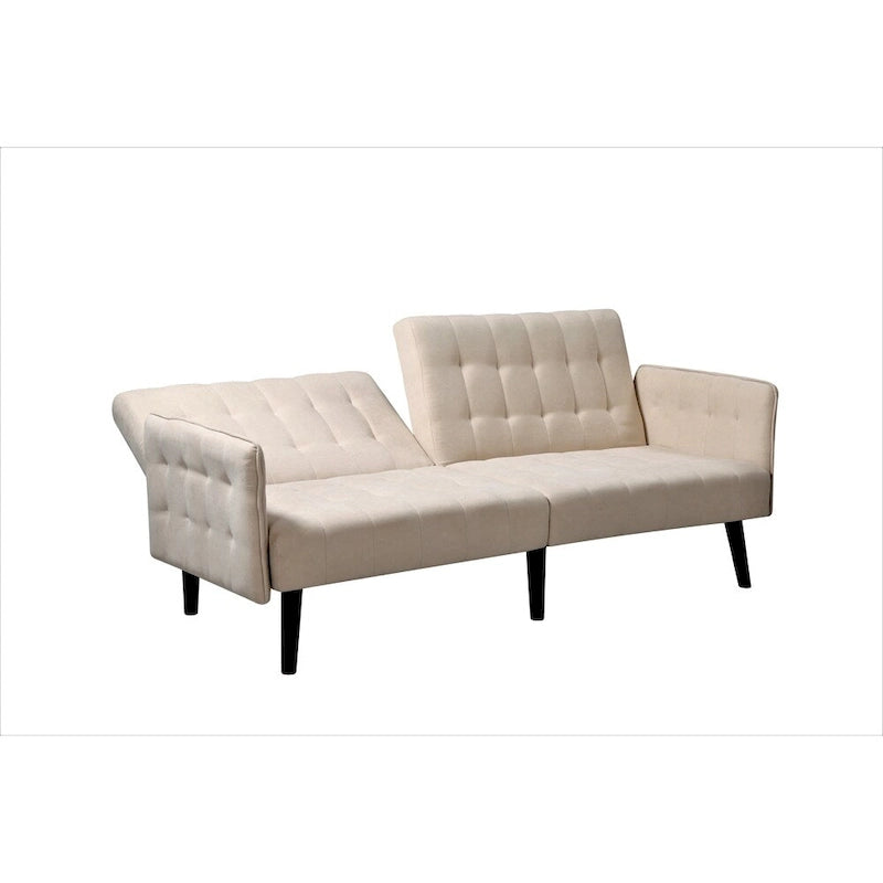Canapé-lit convertible en lin pour 2 personnes - Gris / Bleu / Gris foncé / Beige
