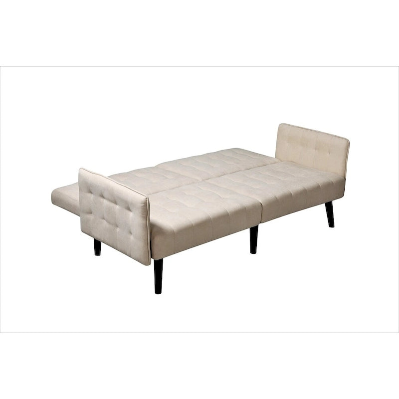 Canapé-lit convertible en lin pour 2 personnes - Gris / Bleu / Gris foncé / Beige