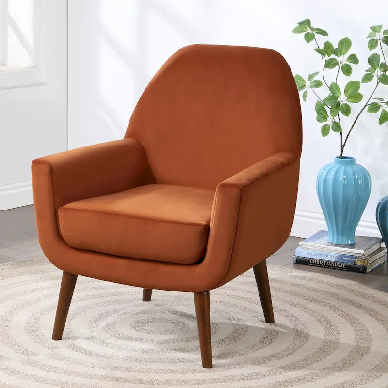 Fauteuil en U Mid-Century en velours vert/avoine marine/orange pour 1 personne