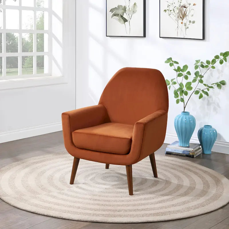 Fauteuil en U Mid-Century en velours vert/avoine marine/orange pour 1 personne
