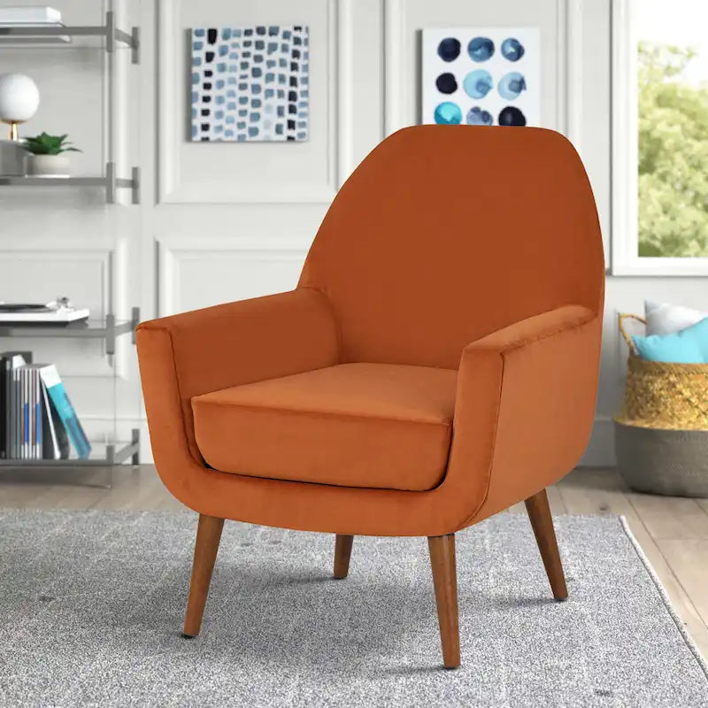 Fauteuil en U Mid-Century en velours vert/avoine marine/orange pour 1 personne
