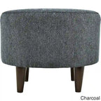 Fauteuil d'appoint rembourré en lin blanc/jaune avec cadre en bois d'hévéa pour 1 (Lot de 2)