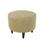 Fauteuil d'appoint rembourré en lin blanc/jaune avec cadre en bois d'hévéa pour 1 (Lot de 2)