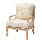 Fauteuil d'appoint traditionnel français multicolore / bleu marine / crème pour 1 personne