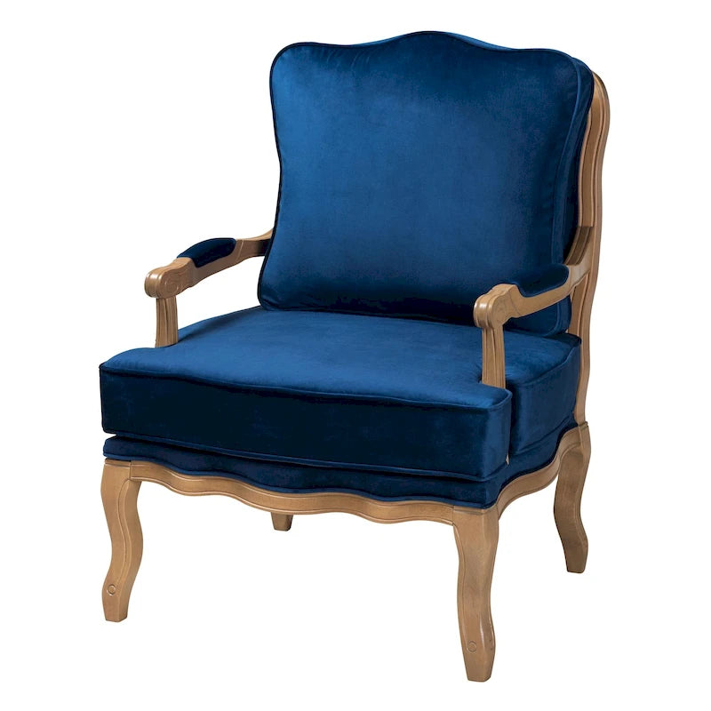 Fauteuil d'appoint traditionnel français multicolore / bleu marine / crème pour 1 personne