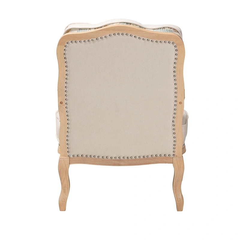 Fauteuil d'appoint traditionnel français multicolore / bleu marine / crème pour 1 personne