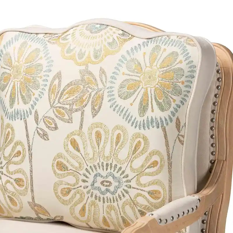 Fauteuil d'appoint traditionnel français multicolore / bleu marine / crème pour 1 personne