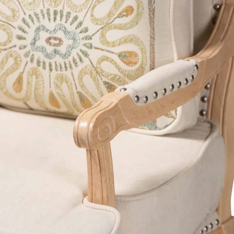 Fauteuil d'appoint traditionnel français multicolore / bleu marine / crème pour 1 personne