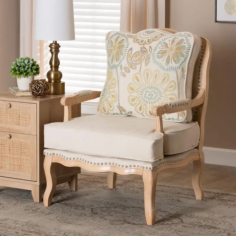 Fauteuil d'appoint traditionnel français multicolore / bleu marine / crème pour 1 personne