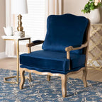 Fauteuil d'appoint traditionnel français multicolore / bleu marine / crème pour 1 personne