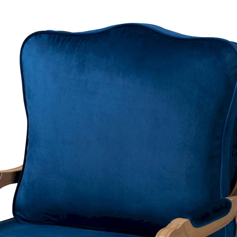 Fauteuil d'appoint traditionnel français multicolore / bleu marine / crème pour 1 personne