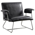 Fauteuil de salon accent en similicuir PU noir/marron pour 1 personne
