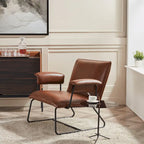 Fauteuil de salon accent en similicuir PU noir/marron pour 1 personne