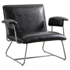 Fauteuil de salon accent en similicuir PU noir/marron pour 1 personne