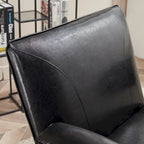 Fauteuil de salon accent en similicuir PU noir/marron pour 1 personne