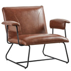 Fauteuil de salon accent en similicuir PU noir/marron pour 1 personne