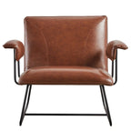 Fauteuil de salon accent en similicuir PU noir/marron pour 1 personne