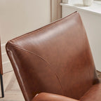 Fauteuil de salon accent en similicuir PU noir/marron pour 1 personne