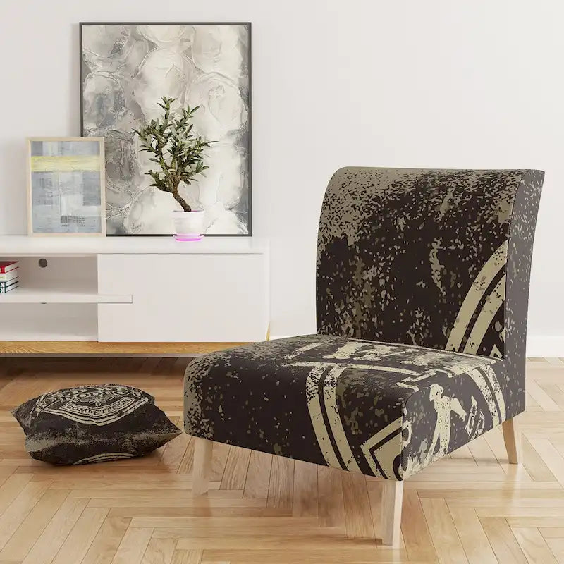 Fauteuil d'appoint 1 place en polyester marron style Ferme