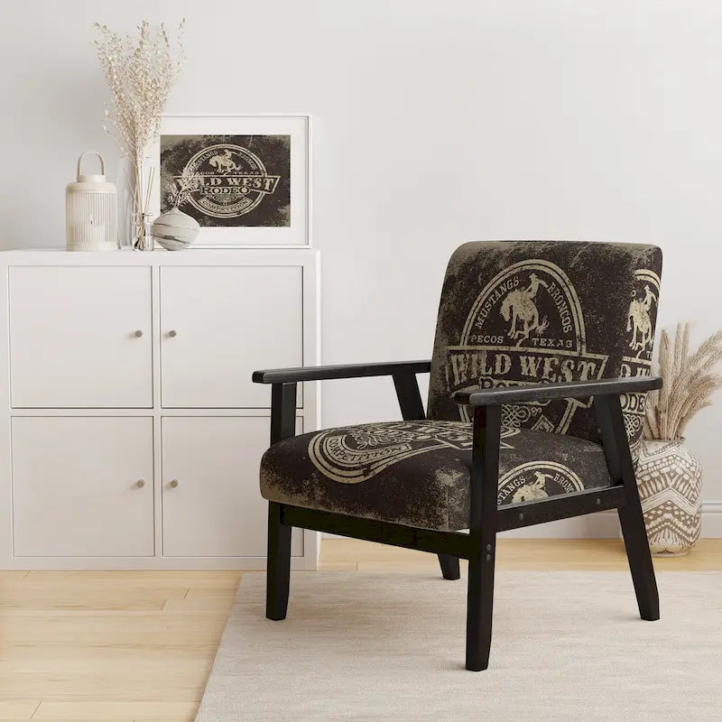 Fauteuil d'appoint 1 place en polyester marron style Ferme