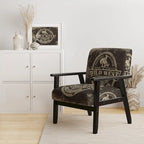 Fauteuil d'appoint 1 place en polyester marron style Ferme