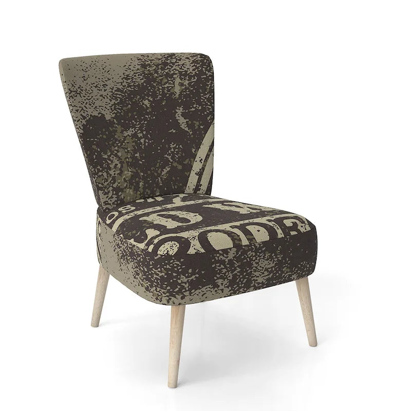 Fauteuil d'appoint 1 place en polyester marron style Ferme