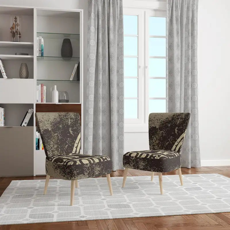 Fauteuil d'appoint 1 place en polyester marron style Ferme