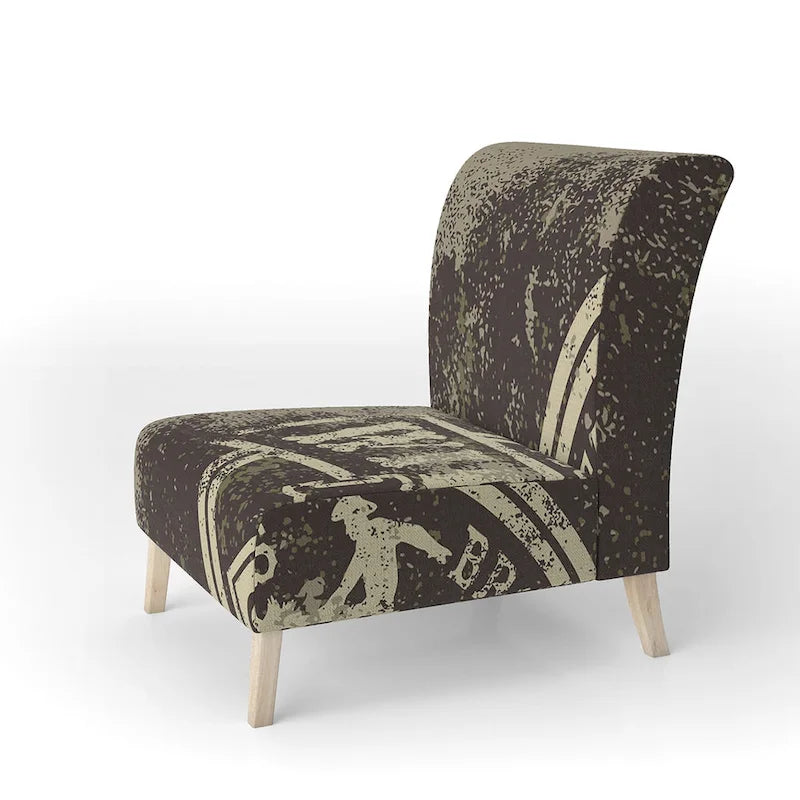 Fauteuil d'appoint 1 place en polyester marron style Ferme