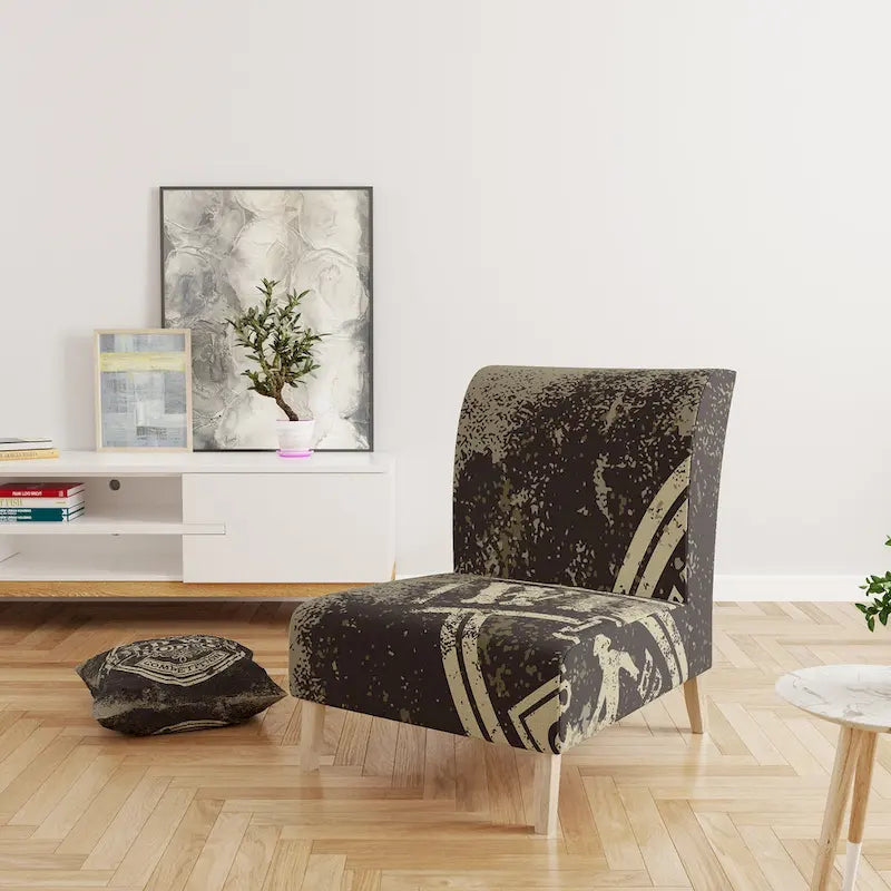 Fauteuil d'appoint 1 place en polyester marron style Ferme