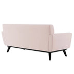 Causeuse capitonnée en velours Performance gris / rose poudré / émeraude pour 2