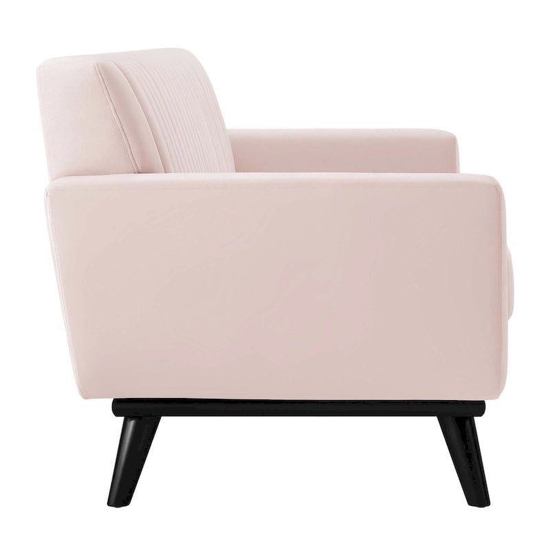 Causeuse capitonnée en velours Performance gris / rose poudré / émeraude pour 2