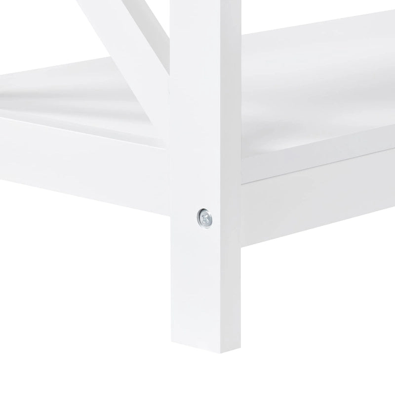 Table console à 3 niveaux avec prise de courant – Blanc / Gris / Espresso / Noir, MDF moderne, 1 à 2 utilisateurs