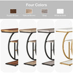 Console 4 niveaux avec base circulaire – Marron/Gris, Métal et Bois industriel, 1 à 2 utilisateurs