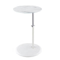 Table d'appoint réglable en hauteur – Blanc / Gris / Noir, dessus en verre effet marbre moderne et base à pince, utilisateur unique
