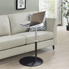 Table d'appoint réglable en hauteur – Blanc / Gris / Noir, dessus en verre effet marbre moderne et base à pince, utilisateur unique