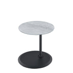 Table d'appoint réglable en hauteur – Blanc / Gris / Noir, dessus en verre effet marbre moderne et base à pince, utilisateur unique