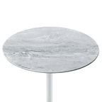 Table d'appoint réglable en hauteur – Blanc / Gris / Noir, dessus en verre effet marbre moderne et base à pince, utilisateur unique